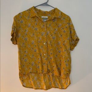 Rachel Zoe Mustard Floral Linen Shirt